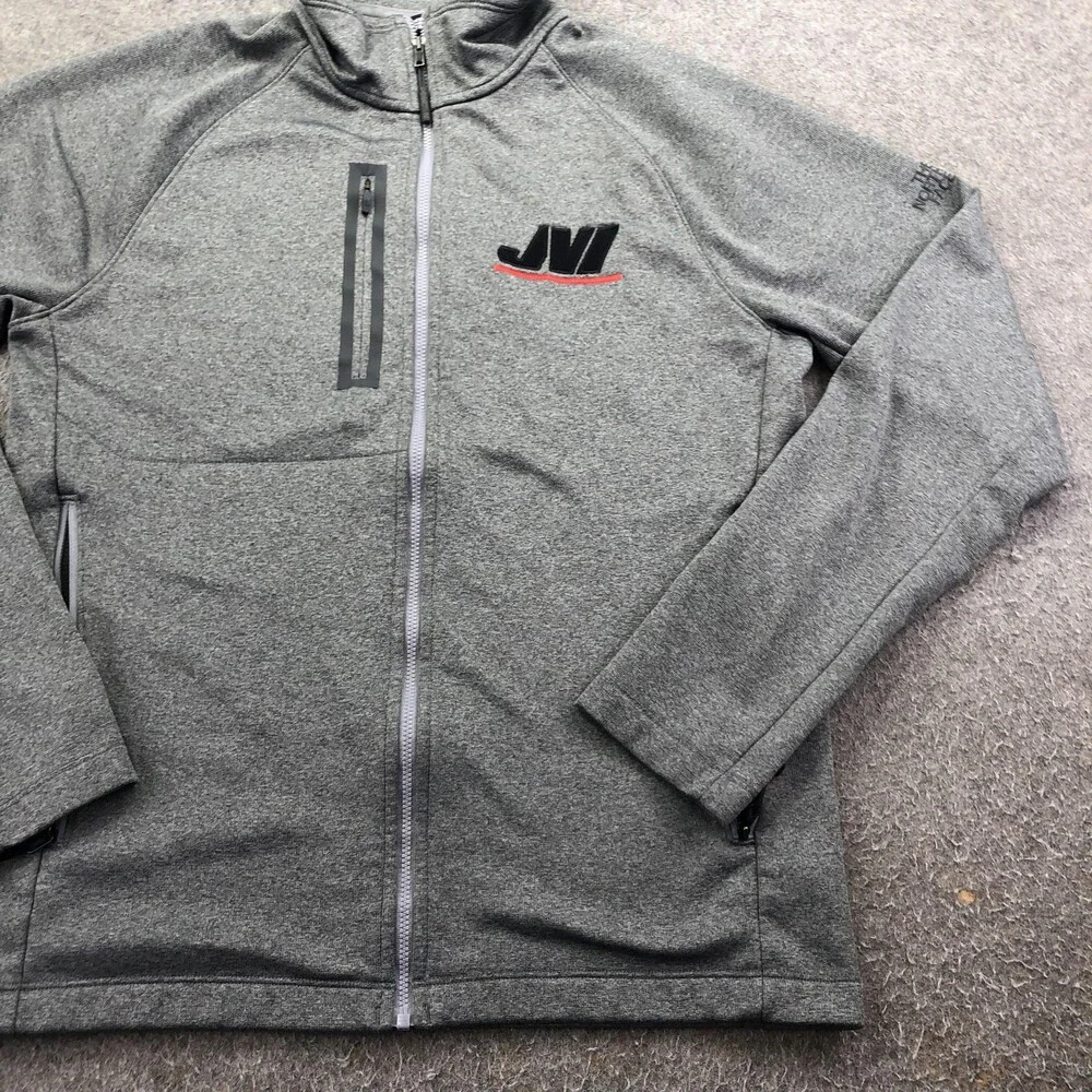The North Face Jacket Mens Medium Gray Fleece Full Zip JVI Logo Outdoor